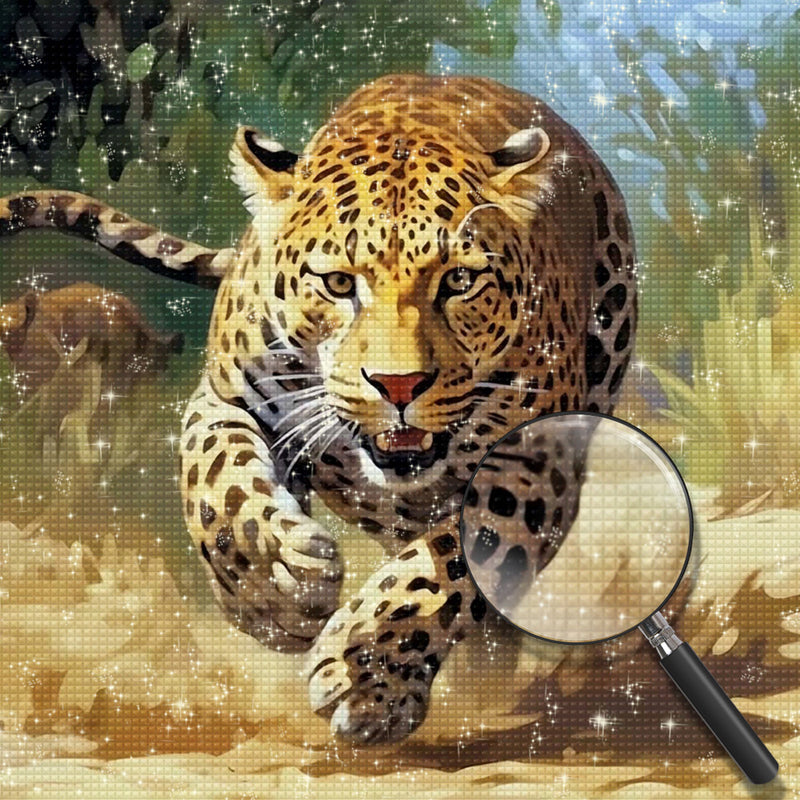 Laufender Leopard Diamond Painting