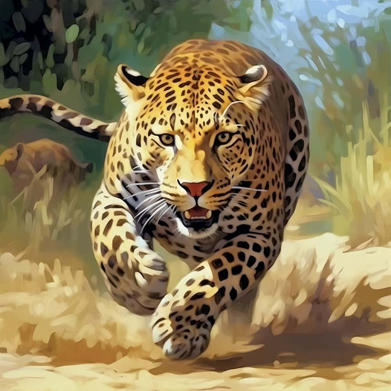 Laufender Leopard Diamond Painting