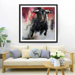 Laufender Schwarzer Stier Diamond Painting