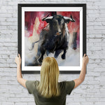 Laufender Schwarzer Stier Diamond Painting