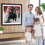 Laufender Schwarzer Stier Diamond Painting