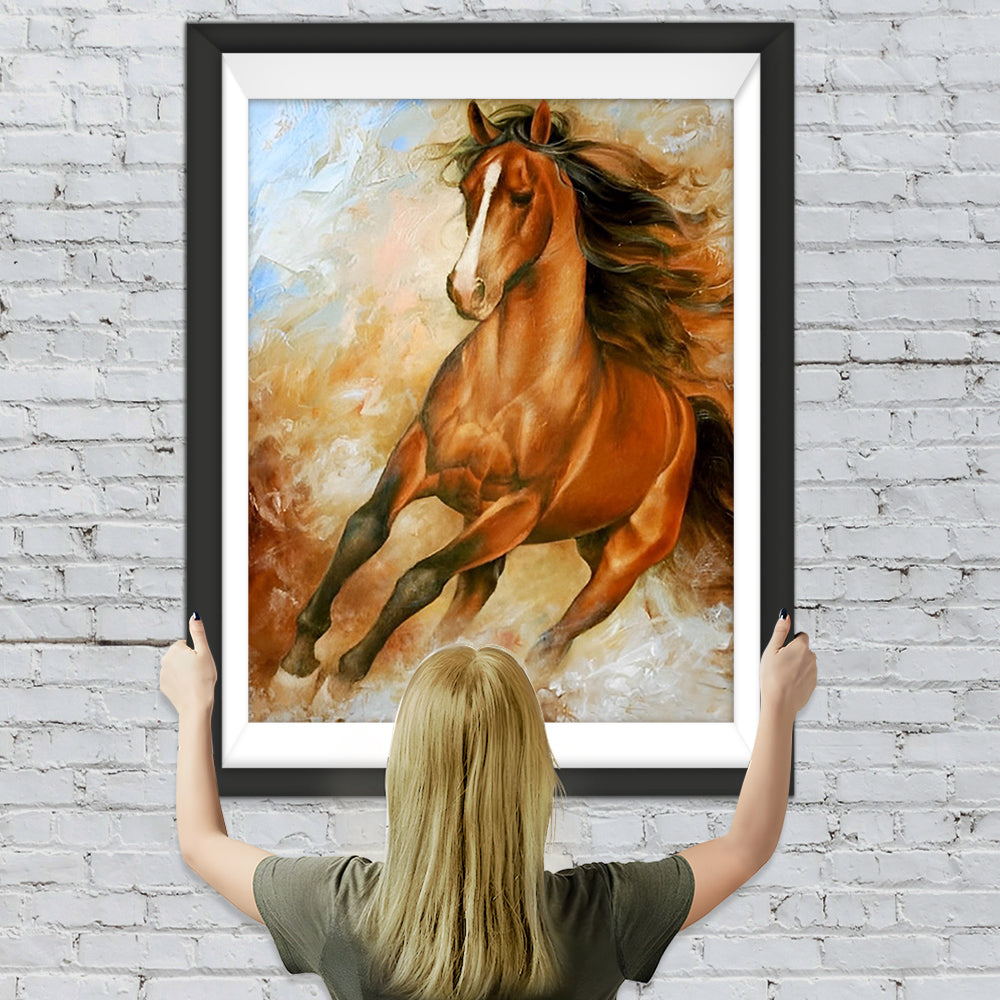 Laufendes braunes Pferd Diamond Painting