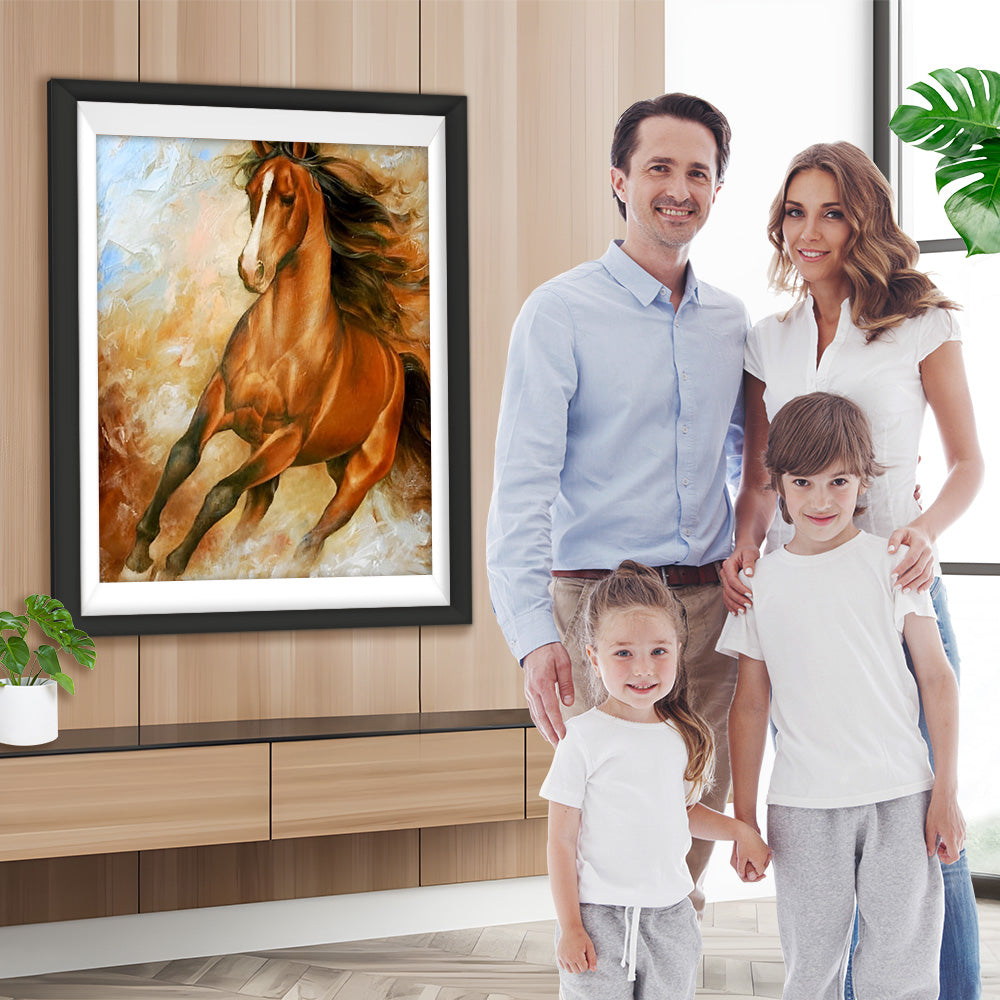 Laufendes braunes Pferd Diamond Painting