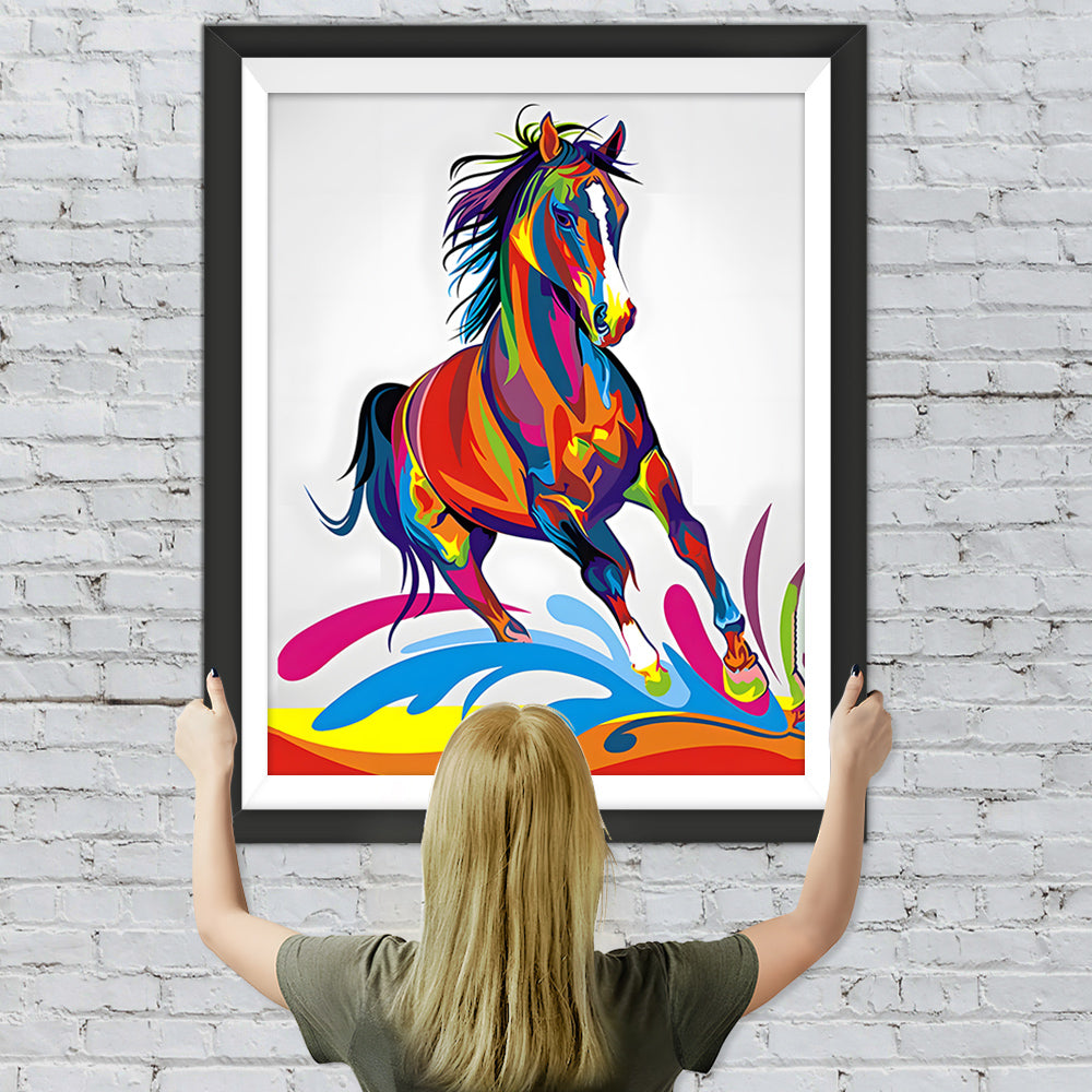 Laufendes Buntes Pferd Diamond Painting