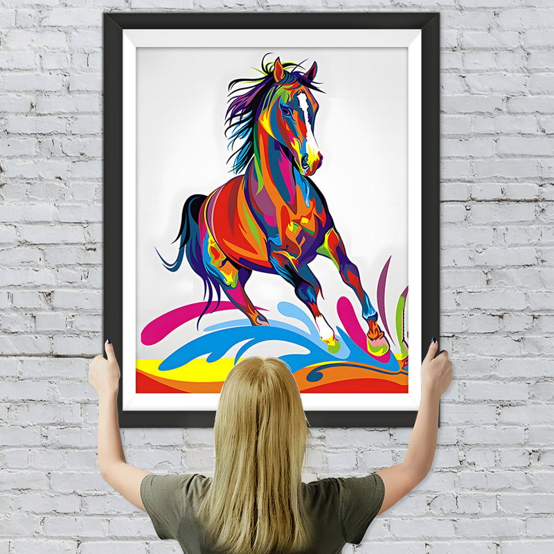 Laufendes Buntes Pferd Diamond Painting