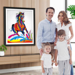 Laufendes Buntes Pferd Diamond Painting