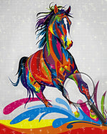 Laufendes Buntes Pferd Diamond Painting