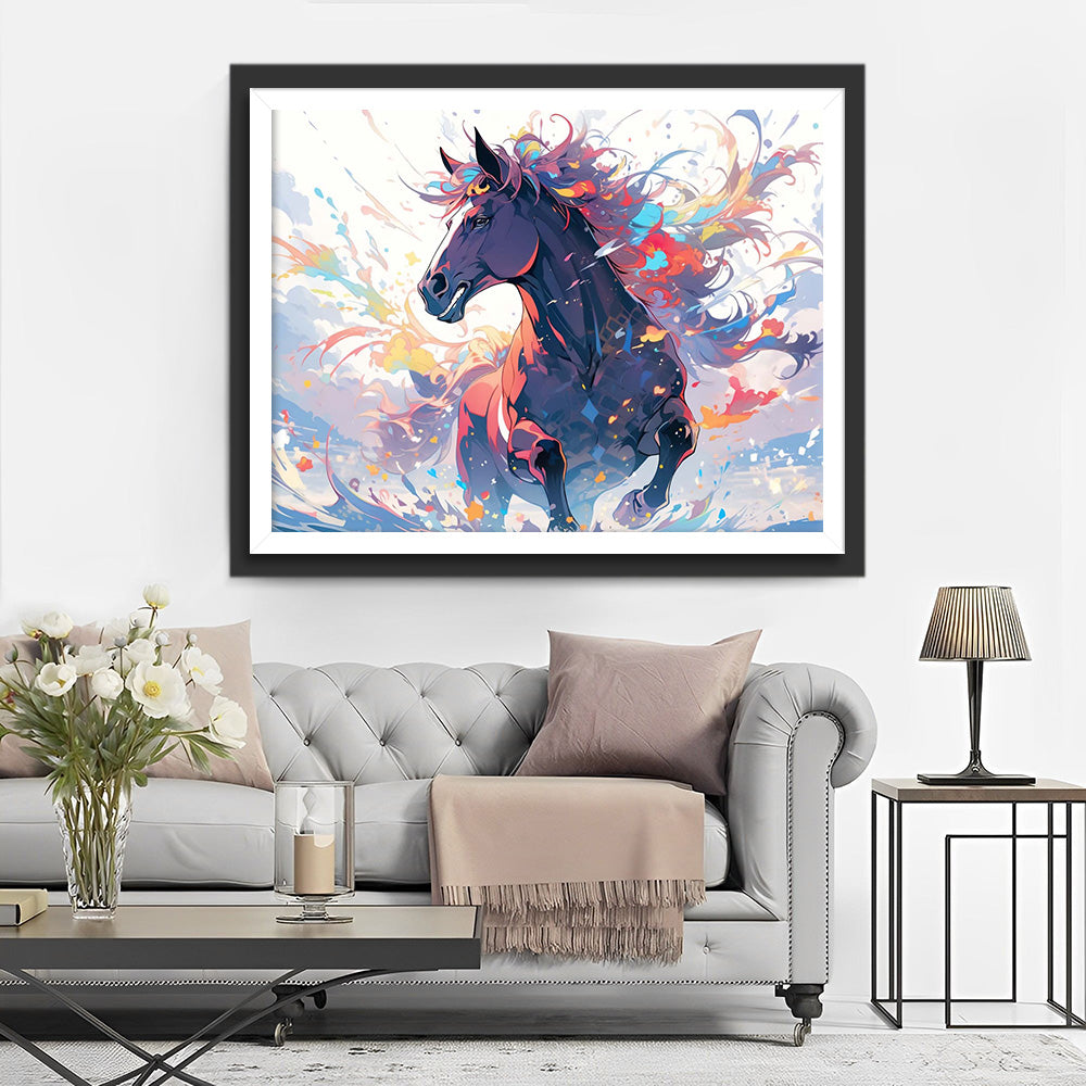 Laufendes buntes Pferd Diamond Painting