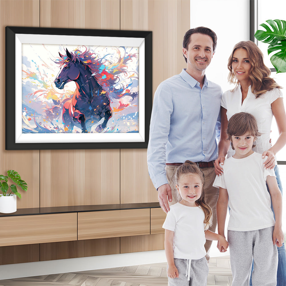 Laufendes buntes Pferd Diamond Painting