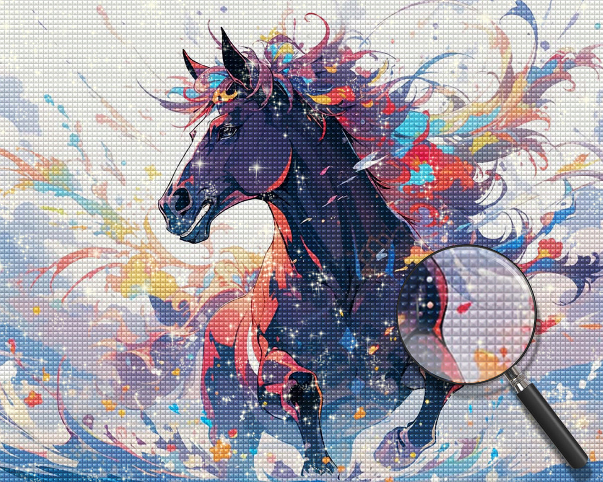 Laufendes buntes Pferd Diamond Painting