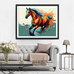 Laufendes Pferd im Aquarellstil Diamond Painting