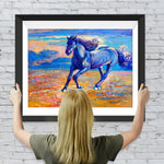 Laufendes schwarzes Pferd Diamond Painting