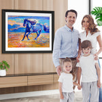 Laufendes schwarzes Pferd Diamond Painting