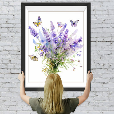 Lavendel und Schmetterlinge Diamond Painting