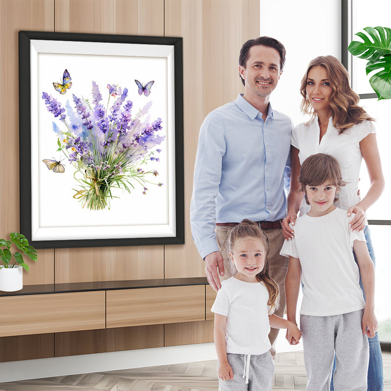 Lavendel und Schmetterlinge Diamond Painting