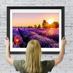 Lavendelfeld in der Dämmerung Diamond Painting