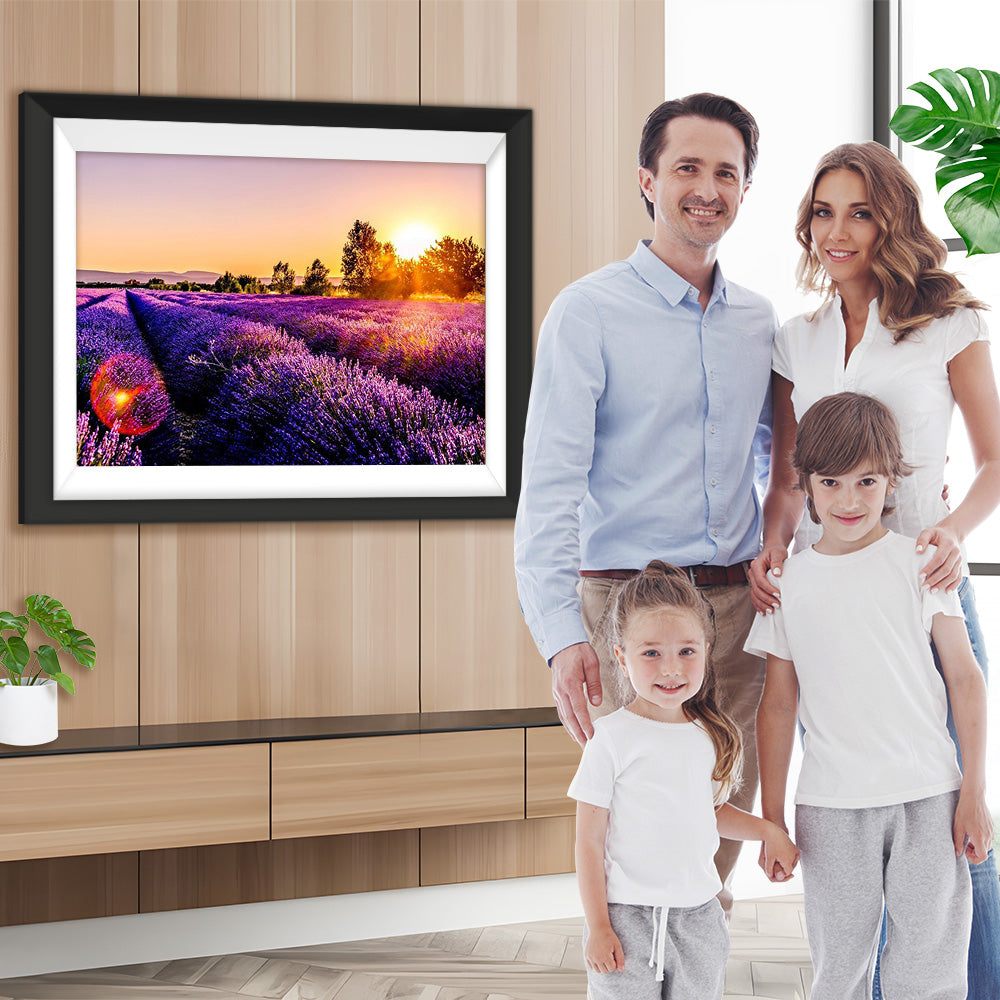 Lavendelfeld in der Dämmerung Diamond Painting