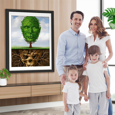 Leben Tod Baum Totenkopf Diamond Painting