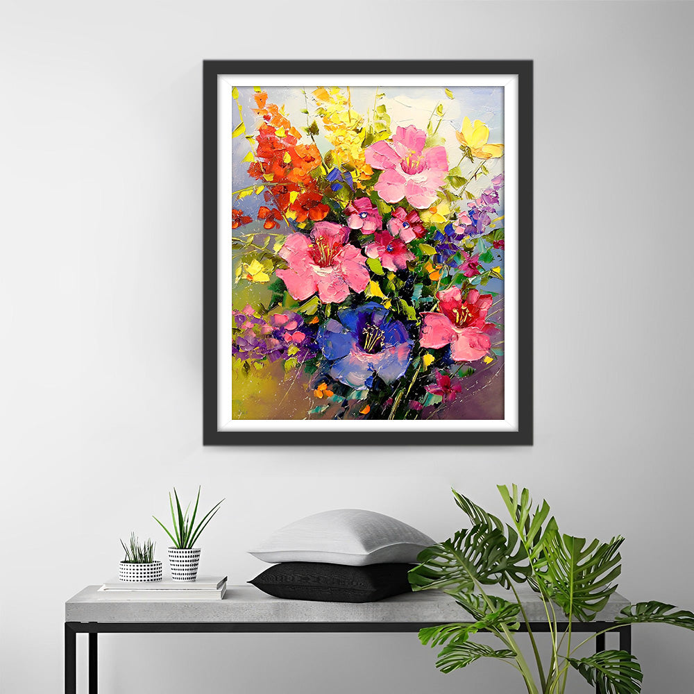 Lebendiger Blumenstrauß Diamond Painting