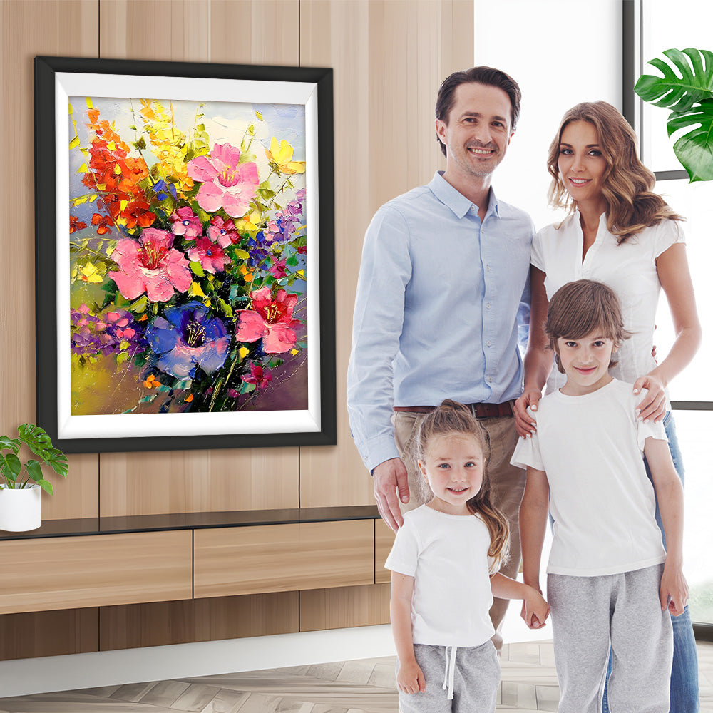 Lebendiger Blumenstrauß Diamond Painting