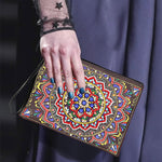 Lebendiges Mandala Diamond Painting Handgelenktasche
