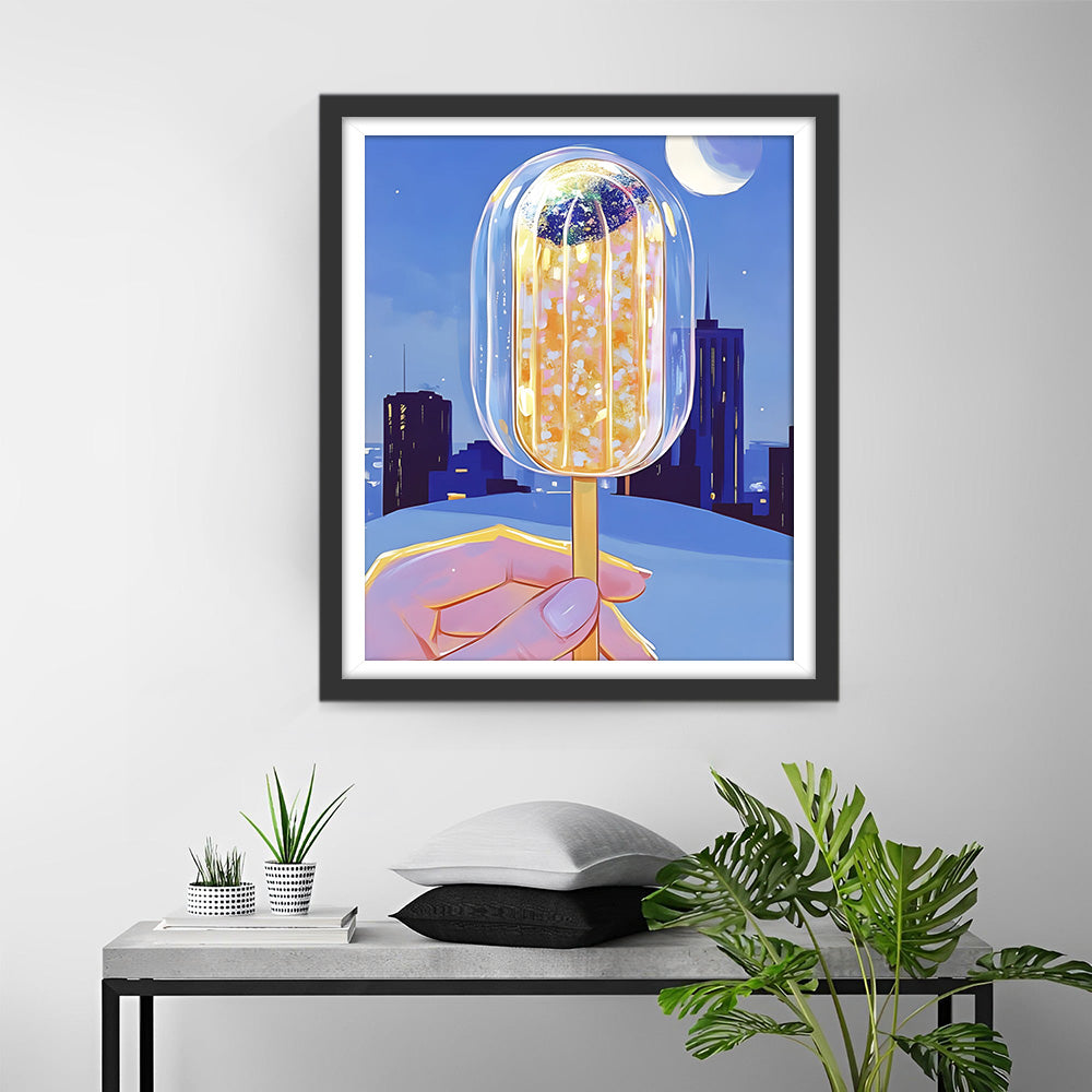 Leckeres Eis und Stadt Diamond Painting