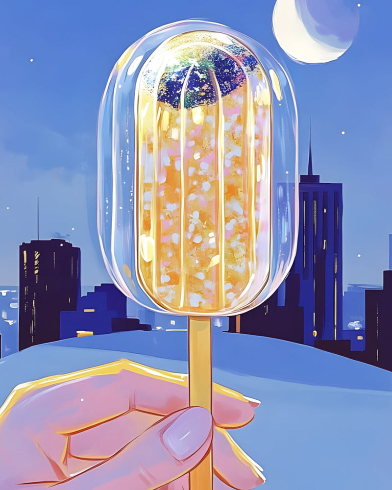 Leckeres Eis und Stadt Diamond Painting