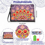 Leidenschaftliches rotes Mandala Diamond Painting Handgelenktasche