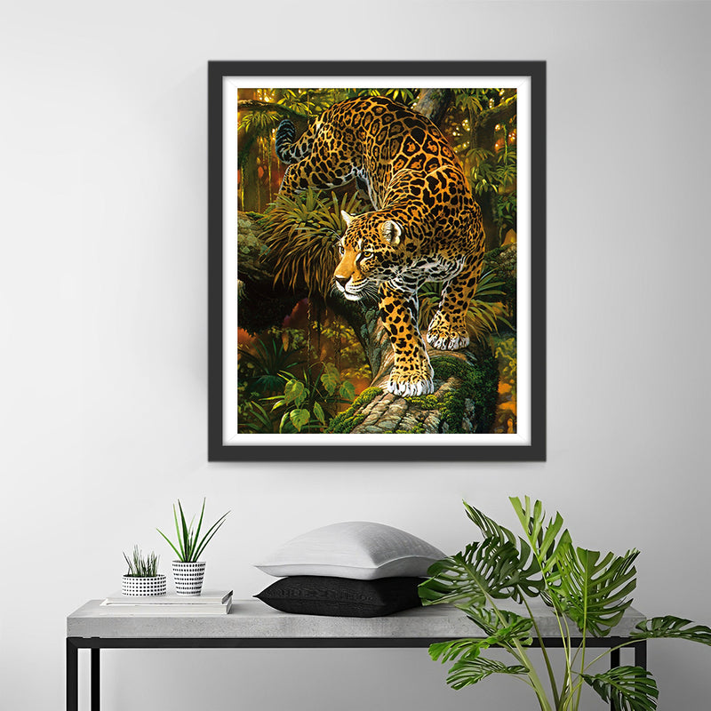 Leopard auf dem Baum Diamond Painting