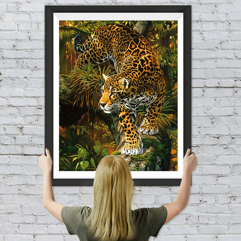 Leopard auf dem Baum Diamond Painting