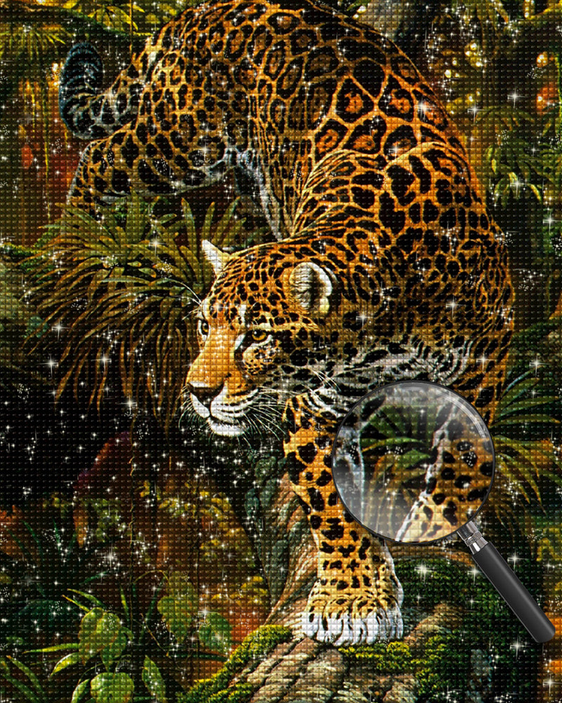 Leopard auf dem Baum Diamond Painting