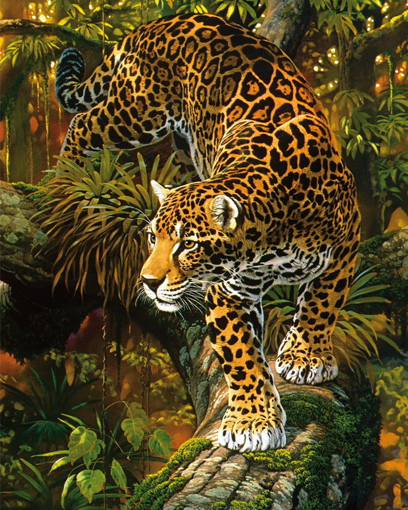 Leopard auf dem Baum Diamond Painting