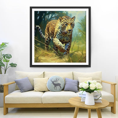 Leopard auf der Jagd Diamond Painting