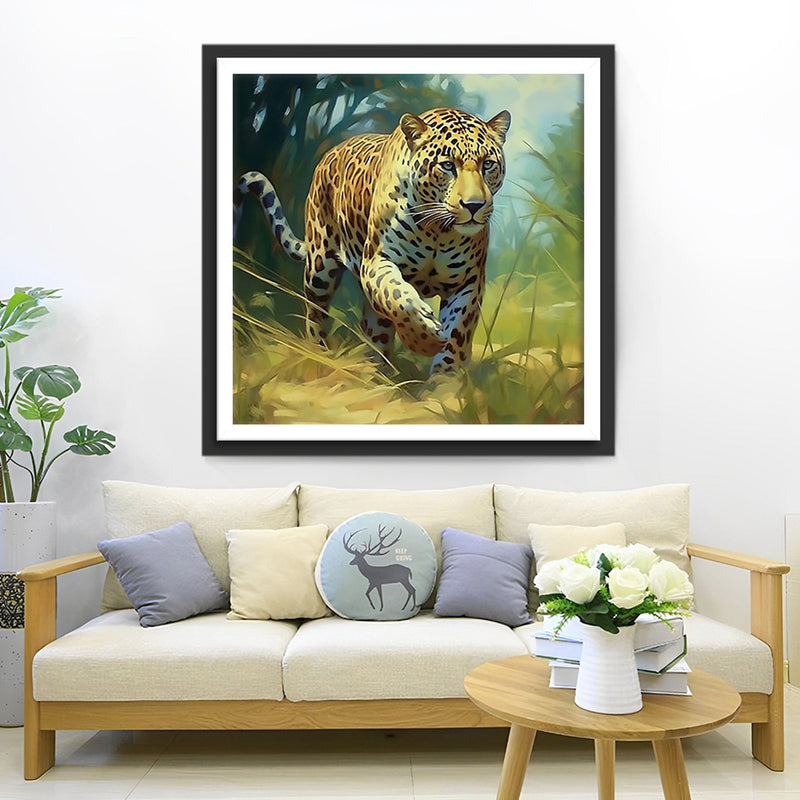 Leopard auf der Jagd Diamond Painting