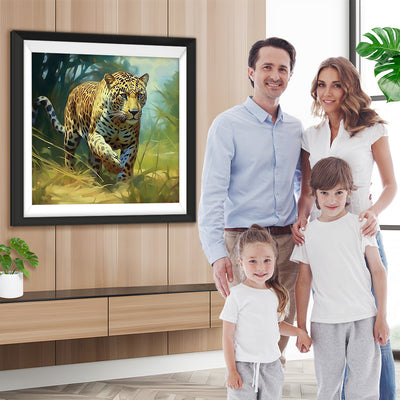 Leopard auf der Jagd Diamond Painting