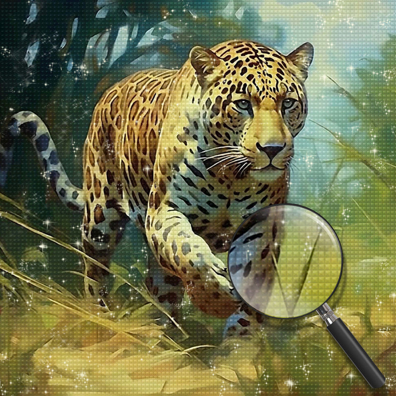 Leopard auf der Jagd Diamond Painting