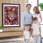Leopard in den Blumen Diamond Painting