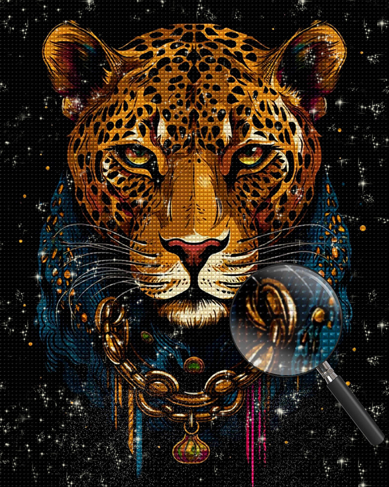 Leopard in Kette Diamond Painting