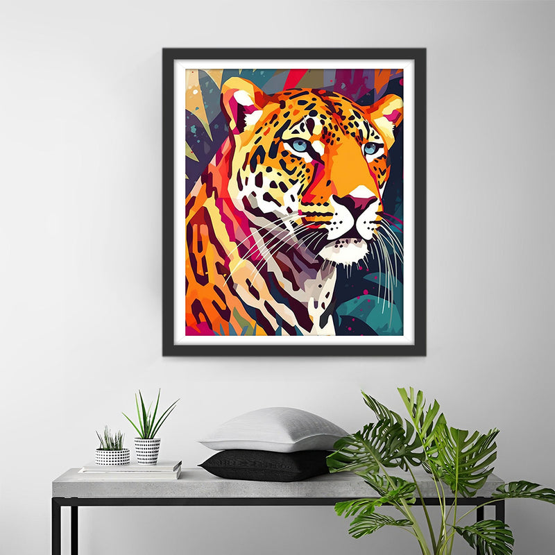 Leopard mit grünen Augen Diamond Painting