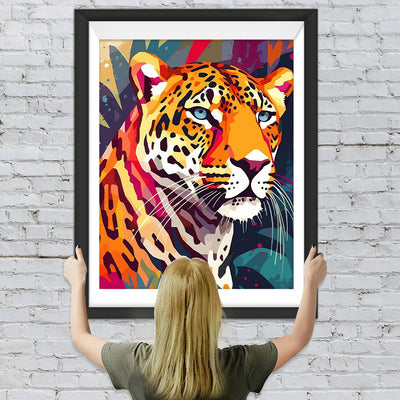 Leopard mit grünen Augen Diamond Painting