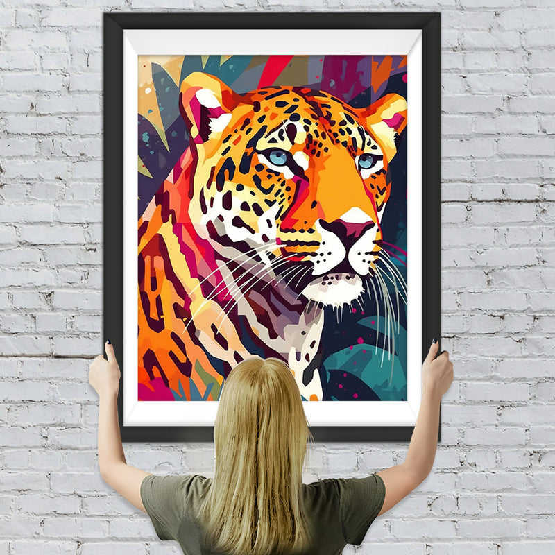 Leopard mit grünen Augen Diamond Painting