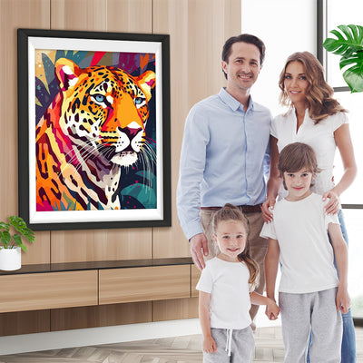 Leopard mit grünen Augen Diamond Painting
