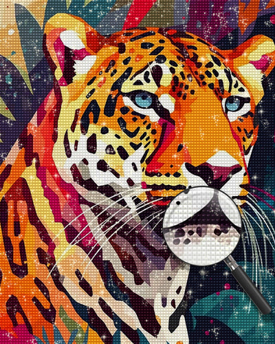 Leopard mit grünen Augen Diamond Painting