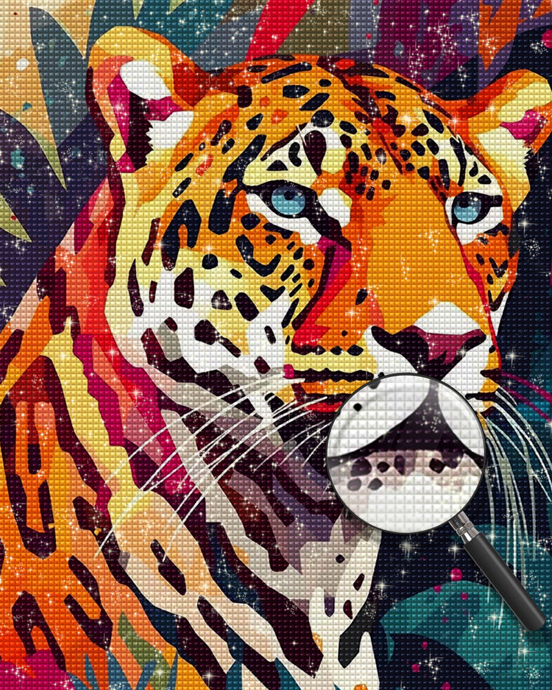 Leopard mit grünen Augen Diamond Painting