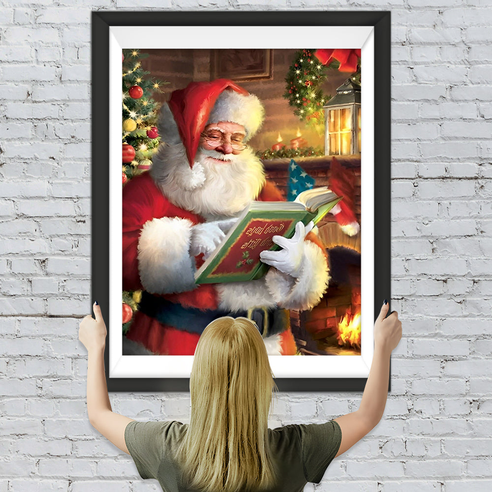 Lesender Weihnachtsmann Diamond Painting