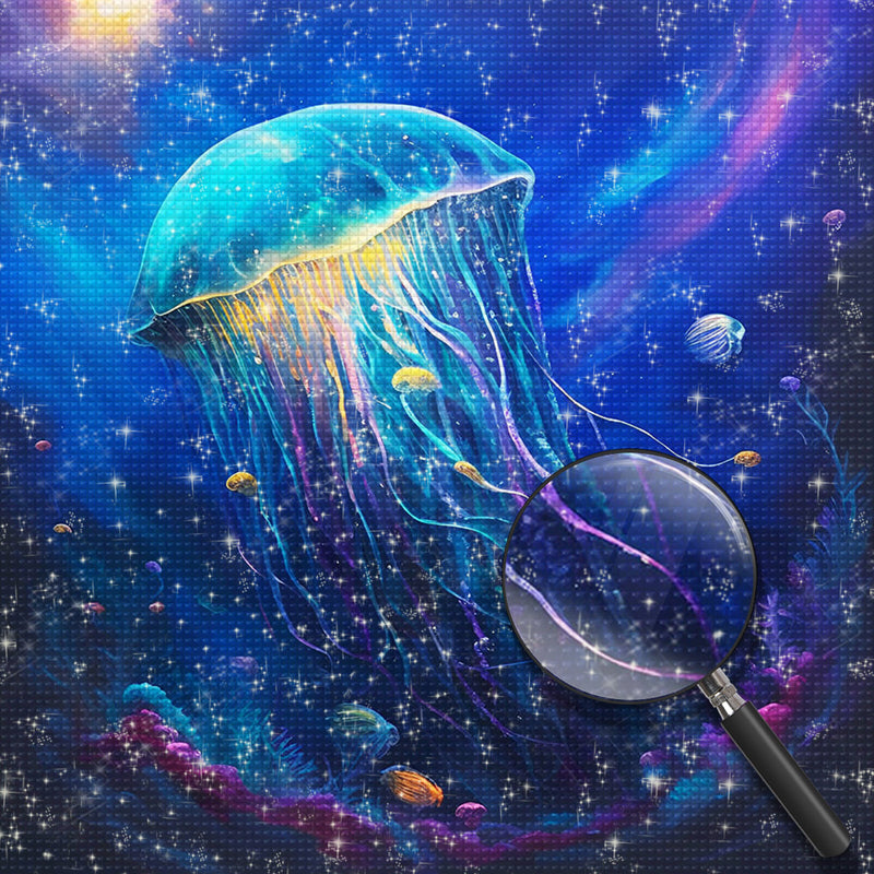 Leuchtend blaue Qualle Diamond Painting