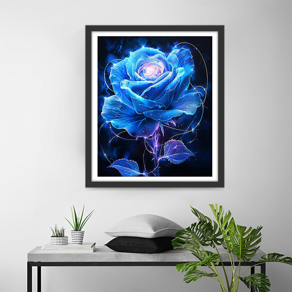 Leuchtend blaue Rose Diamond Painting