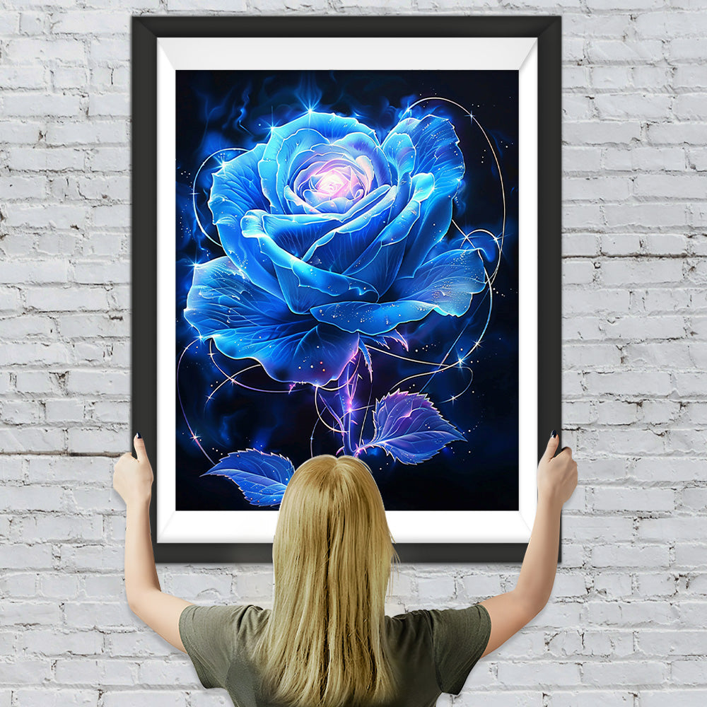 Leuchtend blaue Rose Diamond Painting
