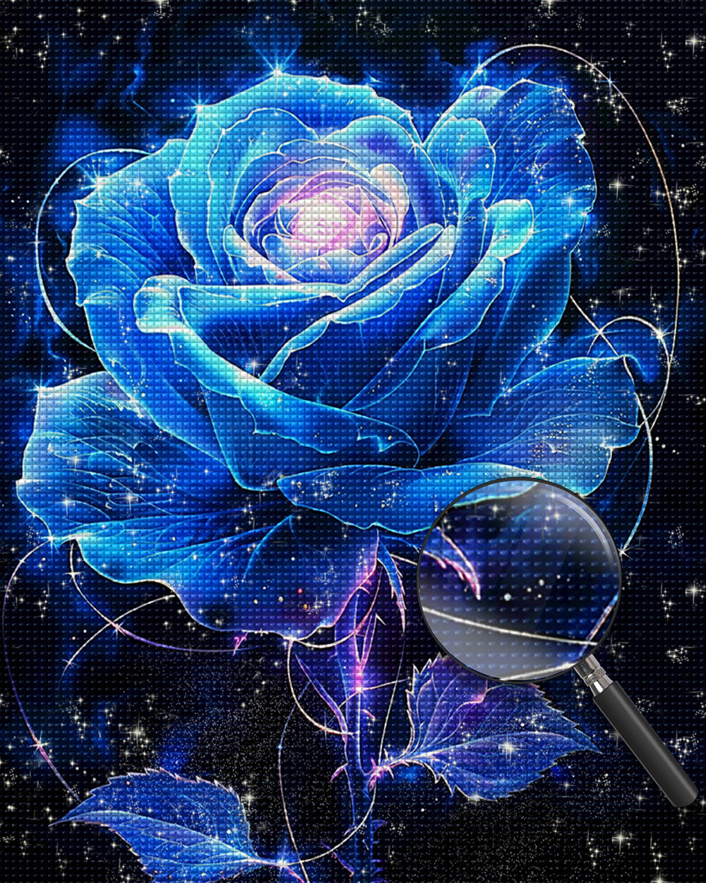 Leuchtend blaue Rose Diamond Painting