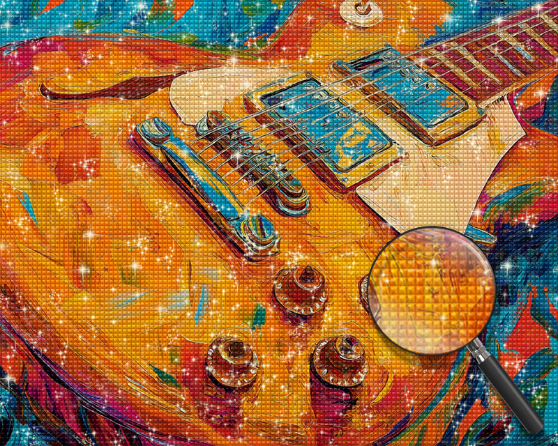 Leuchtend bunte Gitarre Diamond Painting